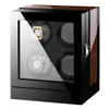 Watch Boxes & Cases Winder Box 4 Watches Auto Wood Touch Screen Black Lock Glass Accessories Storage UhrenbewegerWatch