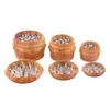 2021 Smoke grinders herb metal 40 50 63mm 3 layer Drum resin tobacco grinder for smoking Wood zinc alloy three-layer spur gear