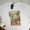 T-shirt rhude uomini donne di alta qualità magliette hip-hop harajuku tees rhude oversize white