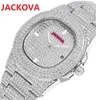 Shinning Diamonds Mens Watch 44 мм 42 -мм роскошные полноценные кварцевые перемещения с полной нержавеющей сталью.