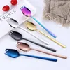 Multifuntional 2 in 1 Spork Silverware Stainless Steel 304 Gold Fork Spoon