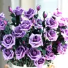 Ghirlande di fiori decorativi Retro PE Foam Rose artificiali Bouquet Matrimonio finto Decorazione domestica Forniture per feste festiveDecorativo