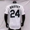 Ken Griffey Jersey Vintage 1989 1995 1997 2000 2005 İnce Çizgili Kazak Bebe Mavisi Beyaz Yeşil Kırmızı Örgü Onur Listesi Yama Emeklilik Yetişkin S-3XL