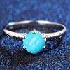 Cluster Rings Silver 925 Real 6 Turquoise For Women Designer Jewelry Vintage Wedding Party Anniversary Gift To Wife ClusterCluster Wynn22