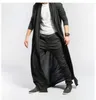 Men's Trench Coats Spring Autumn Thin Cotton Linen Sexy Men's Cardigan Cloak Mature Loose Long Windbreaker Casual Fashion Solid Poncho M