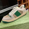 G Scarpe e rete Italia Verde Retro a righe Casual Red Screener Sneakers Beige Burro Pelle sporca Luxurys Designer Sneakers Suole in gomma Classico