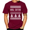 Men's T-Shirts Tee Shirt Design MenShort Hail Satan Ugly Christmas Sweater MenCrew Neck Printed