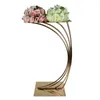 selling decoration C-shaped road lead flower vase T table wedding metal gold centre pieces crafts hotel weddings table vases imak308