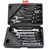 Flex Head Ratcheting Wrench Set, Combination Ended Spann Kit, Chrome Vanadium Steel Hand Tools Socket Key Ratchet Set 220428