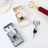 50st Romantic Wedding Favors Lightsly Gold/Silver Love Wine Stoppers in Present Box Bar Party Present Elegant Bottle Stopper