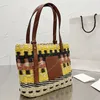 3 Colors Straw Shoulder Bag Practical Handbags Luxury Shopping Women Bags Knitting Multi-Color Travel Drawstring Artistic Totes Vintage Pochette