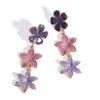 Dangle & Chandelier Fashion Long Large Multicolor Earrings Pink Yellow Flowers Drop Jewelry For Women Accessoires YT123Dangle