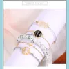 Bracelets de charme bracelet MtiLayer Set 5 PCS / Turtle Heart Chains Clothing Accessoires en cuir Dr Sexyhanz Dhi