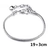 Bricolage réglable de base serpent os argent plaqué chaîne pour hommes femmes enfants mode Bracelets résultats de bijoux 17 cm-21 cm