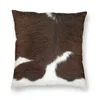 Cushion/Decorative Pillow Cow Fur Cowhide Texture Cushion Cover 45x45cm Decoration Printing Animal Skin Leather Throw Case For Living Room T