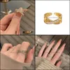 Band Rings Jewelry 925 Sterling Sier Korean Ring Cross Zircon Vintage Female Simple Handmade Opening Finger Fashion Drop Delivery 2021 Tmquf