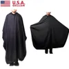 Iron Buckle Round Neck Hairdressing Cape Salon Barber Hair Cutting Gown Cover Large 140 x 120cm Black284j