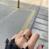 Bague japonaise en argent Sterling 925 en obsidienne martelée Simple, accessoires de bijoux tendance assortis avec tout pour femmes