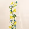 Dekoratif çiçek çelenkleri 120cm yapay ipek kozmos asma düğün çiçek rattan asılı bitkiler romantik çelenk duvar bahçesi deko