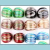 Band Rings Jewelry Mixed Bohemian Cow Eye Glass Fashion Wholesale 24Pcs Glaze Ring Murano For Women Gifts Dro Dhw0U