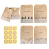 100 set Buon Natale Sacchetti regalo Retro sacchetto di carta Kraft Babbo Natale Caramelle Biscotto Forniture per confezioni fai da te 220427