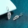 Dangle & Chandelier Trendy 925 Sterling Silver Moissanite Feather Drop Earrings Women Jewelry Platinum Plated Gra GiftDangle