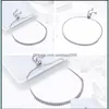 Łańcuch Bracelars biżuterii Bamoer 925 Sterling Sier Strand Bransoletka Kobiety Link Tennis 3 Kolory 1775 V2 Drop dostawa 2021 GUZSE