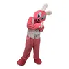 Boże Narodzenie Pink Rabbit Mascot Costumes Wysokiej jakości kreskówkowy strój postaci garnitur Halloween na świeżym powietrzu impreza dorośli unisex sukienka