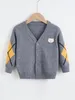 Toddler Boys Bear Patched Argyle Pattern Cardigan SHE01