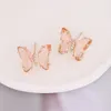 Crystal Butterfly Stud Earrings For Women Fashion Korean Zircon Transparent Animal Decorative Earring Party Gift Jewelry
