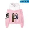 Hoodies للسيدات Sweatshirts anime 86 ثمانون ستة النساء هوديي قميص هاراجوكو الشارع الهيب هوب طويل الأكمام مثير قبالة الكتف الصوف ح