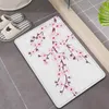 Tapetes lindos cor de cerejeira na porta do chão de banheiro decoração de banheiro de decoração de barcos de decoração