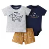 Clothing Sets Summer Outfit For Baby Boy Short Sleeve T Shirt Tops Bodysuit Shorts Born Girl Clothes Set Suit 2022Clothing