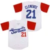 Glamit Santurce Crabbers Puerto Rico Jersey 21 Roberto Clemente 100% 스티치 야구 유니폼 검은 흰색 크림 s-xxxl