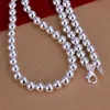 Pendant Necklaces Silver Color Exquisite Noble Luxury Gorgeous Charm Fashion 8MM Chain Women Lady Beads Necklace 20 Inches Jewelry N111Penda