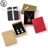 12pcs Boîte de bijoux en carton Collier d'anneau Bracelets Boucle d'oreille Boîtes d'emballage cadeau avec éponge à l'intérieur du rectangle 2204283916835