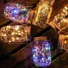 Strings Fairy Light String for Mason Jar Solar Wkładka Wkład Wodoodporne Wodoodporne Dekor Garden Decor Christmas Party Garlandled LED