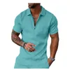 Summer Solid Color Print Golf Polos For Men Slim Fit Lapel Lapel krótki rękaw Casual Polos Tshirts AL673968817918