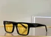 Kare Güneş Gözlüğü Parlak Siyah Sarı Lens Yaz tarzı Erkek Güneş Gölgeleri Gafas de Sol UV Gözlük Kutu