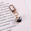 Keychains Shiny Acrylic Heart Keychain Women Girl Korean Fashion Bag Charms Keyring Love Pendant Girlfriend Trinket Key Chains Gift Enek22