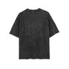애니메이션 진통 T 셔츠 남성 레트로 세탁 100%면 탑 티하라 주쿠 티셔츠 스트리트웨어 힙합 수컷 티셔츠 220531
