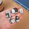 Black Skeleton Enamel Pins Brooches Quotes I'M OK NOW Gothic Punk Ghost Badges Lapel Custom Backpack Jewelry Women Kids Gift