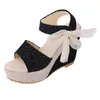 Sandalen INS Leisure Print Bohemen Wiggen Vrouwen Schoenen Sandaal 2022 Zomer Hookloop Platform Hoge Hakken Vrouw