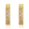 Fashion Hip Hop Earrings Hoop Ring Studded with Zircon Bling Shinny Gold electroplating Ear Studs 2021271k2177