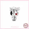 925 Silver Christmas House Charms Day Bads DIY para Pandora Bracelet Holiday Jewelry