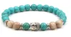 Fashion Strons en pierre naturelle Turquoise Bouddha Bracelet Bracelet Elastic SE5J
