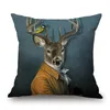 Rabbit Zebra Giraffe Elephant Deer Pug Horse Cushion Cover 45X45cm Nordic Fashion Animal Sofa Decorative Throw Pillow Case 220623