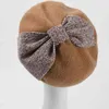 British Style Hats for Women Autumn Winter Big Bow Decoration Wool Keep Warm Painter Hat Unisex Men Cap Kvinnlig basker J220722