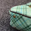 Bolsas de boliche de tweed xadrez de alta qualidade de tweed de tamanho pequeno harris de lã verde saco de bolsas de bolsa de bolsa de bolsa de bolsa de bolsa de bolsa de bolsa de bolinho de bolinho de bolinho