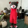 2022 Fun Red Clothes Bear Mascot Costume Halloween Christmas Fancy Party Personaggio dei cartoni animati Outfit Suit Adult Women Men Dress Carnival Unisex